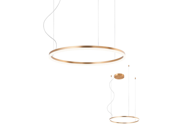 Závesné LED stmievateľné svietidlo Orbit bronz, 42W, 3000K, ø60cm