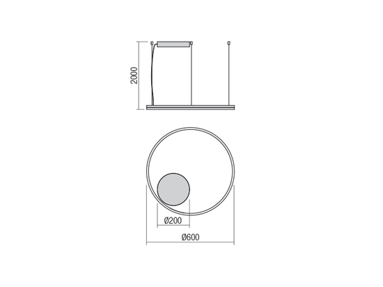 Závesné LED stmievateľné svietidlo Orbit bronz, 42W, 3000K, ø60cm