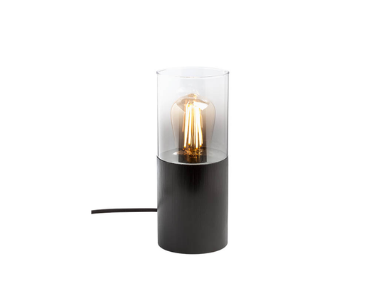 Stolná lampa IWI saténovo čierna, E27, 25cm