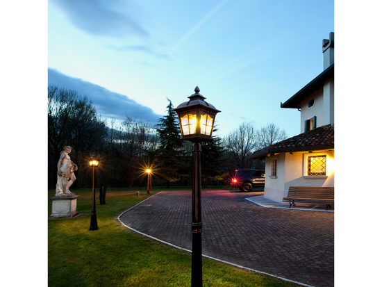 Stojacia lampa York čierno hnedá, E27, 218,6 cm