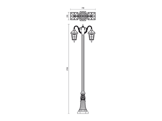 Stojacia lampa York čierno hnedé, 2xE27, 270cm