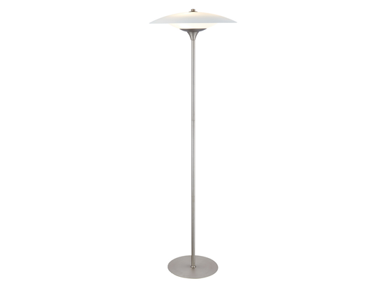 Stojacia lampa Baroni opál/kartáčovaná oceľ, 150cm