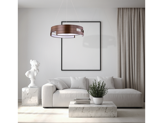 Závesné LED svietidlo hnedé, 90W, 3000K, 55cm