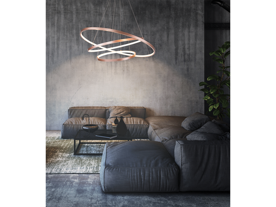 Závesné LED svietidlo medené, 135W, 3000K, 80cm