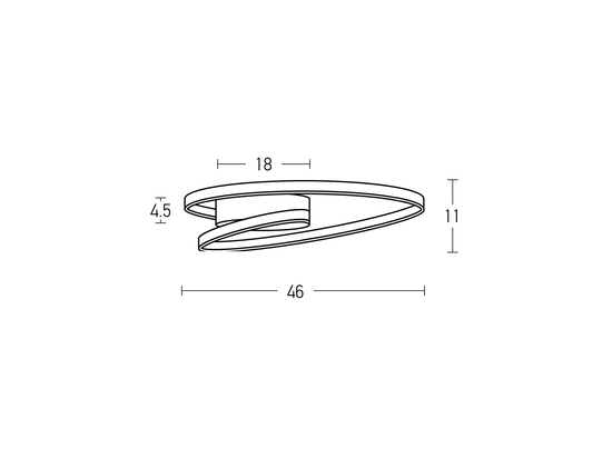 Stropné LED svietidlo biele, 46W, 3000K, ø46cm