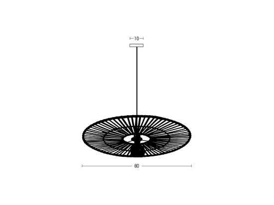 Závesné svietidlo bambus, 1xE27, ø80cm