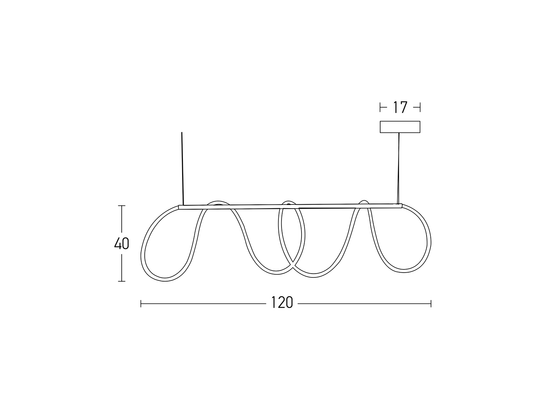 Závesné LED svietidlo zlaté, 60W, 3000K, 120cm