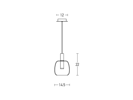 Závesné LED svietidlo zlaté, 5W, 3000K, 22cm