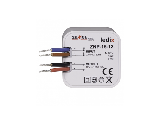 Napájací zdroj LEDIX ZNP-15-12 do krabice IP20