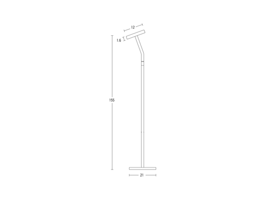 Stojacia LED lampa čierna, 9W, 3000K, 155cm