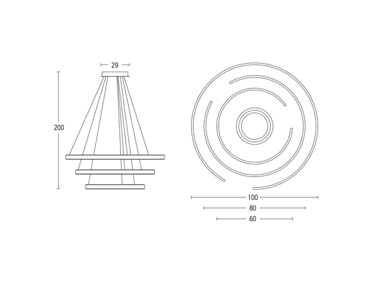 Závesné LED stmievateľné svietidlo kávová, 120W, 3000K, ø100cm