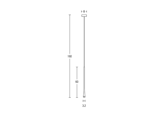 Závesné LED svietidlo čierne, 7W, 3000K, 60cm