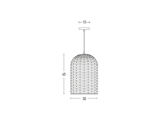 Závesné svietidlo prírodný bambus, 1xE27, 45cm