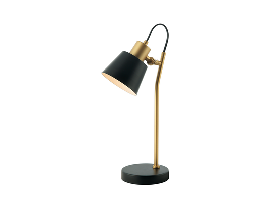 Stolná lampa čierna/zlatá, 1xE14, 42cm