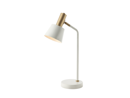 Stolná lampa biela/zlatá, 1xE14, 44cm