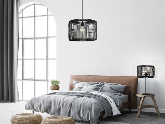 Stolová lampa rattan, 1xE27, 52cm