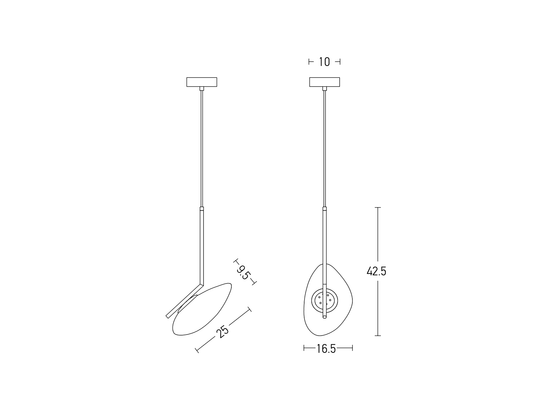 Závesné LED svietidlo čierne, 5W, 3000K, 42cm