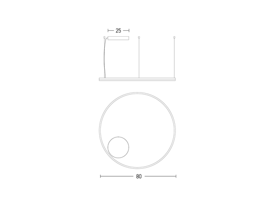 Závesné LED stmievateľné svietidlo biele, 55W, 3000K, ø80cm