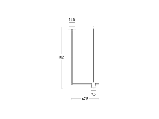 Závesné LED svietidlo zlaté, 7W, 3000K, 47cm