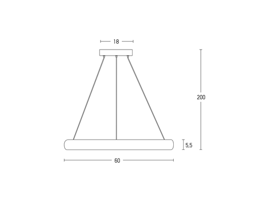 Závesné LED stmievateľné svietidlo kávovo hnedá, 50W, 3000K, ø60cm