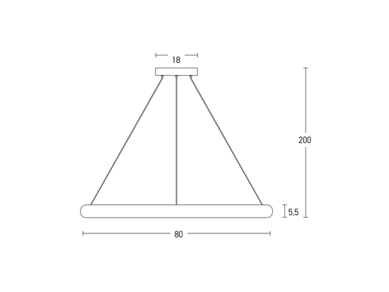 Závesné LED stmievateľné svietidlo kávovo hnedá, 60W, 3000K, ø80cm