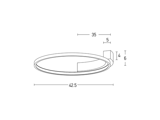 Stropné LED svietidlo biele, 25W, 3000K, 42cm