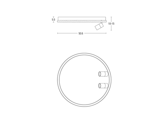 Stropné stmievateľné LED svietidlo biele, 61W, 2x5W, 3000K, 50cm