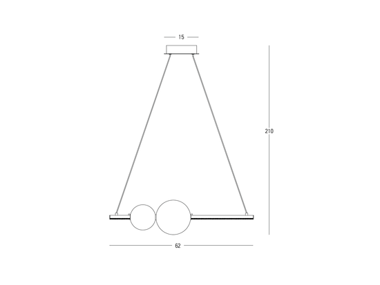 Závesné LED svietidlo čierne, 11W, 3000K, 62cm