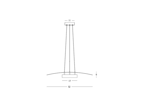 Závesné LED svietidlo čierne, 20W, 3000K, 52cm