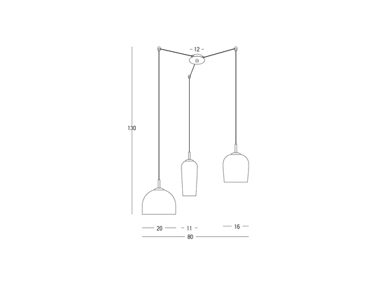 Závesné svietidlo champagne, 3xE14, ø80cm