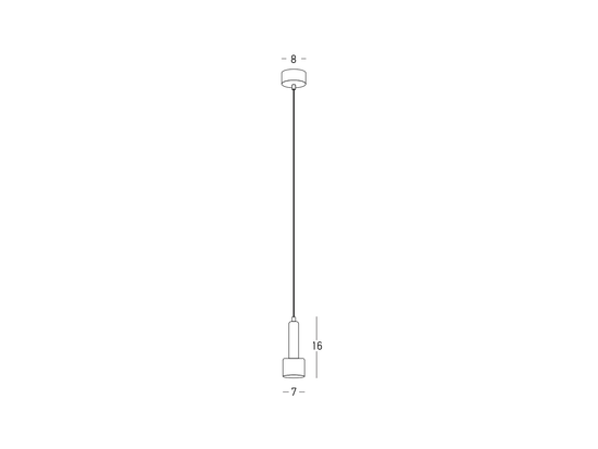 Závesné LED svietidlo čierne, 7W, 3000K, ø7cm