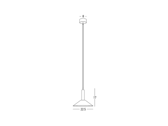 Závesné LED svietidlo čierne 7W, 3000K, ø22cm