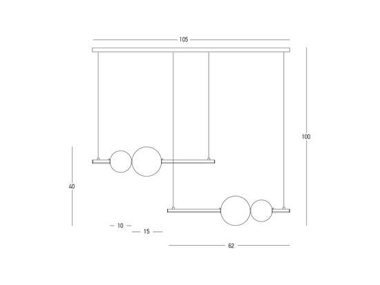 Závesné LED svietidlo matne zlaté, 22W, 3000K, 105cm