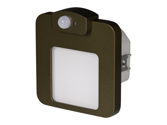 Svietidlo LED so snímačom do krabice LEDIX MOZA 230 V AC, zlatá patina, studená biela, IP20