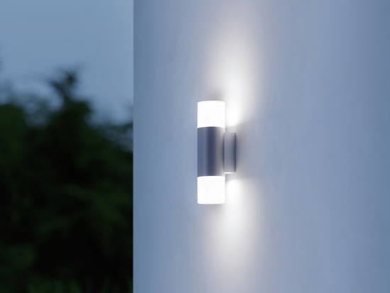 Vonkajšia nástenná LED lampa so senzorom L 910 S antracit, 9,8 W, 3000K