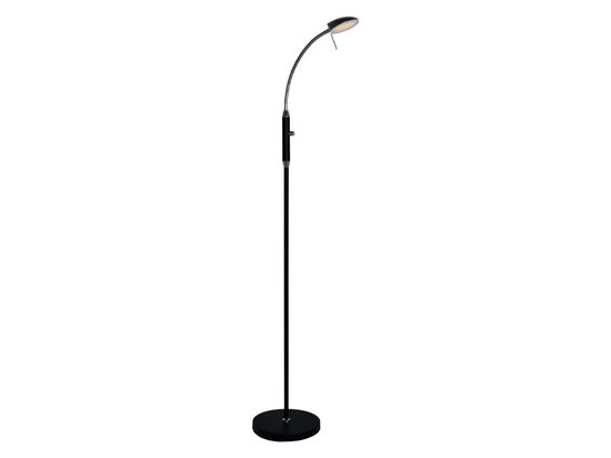 Stojacia LED lampa Vegas, čierna/chróm, 7W, 140cm
