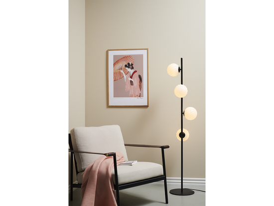 Stojacia lampa Twist 4L, čierna, 150cm