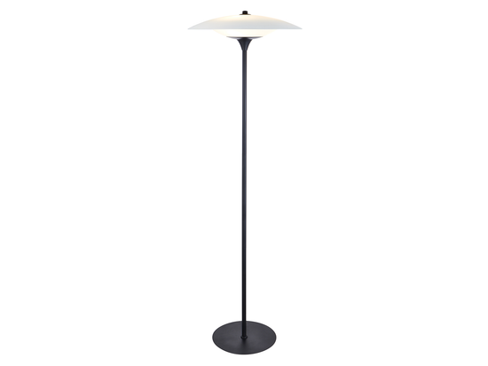 Stojacia lampa Baroni opál/čierna, 150cm