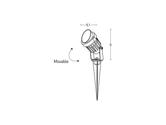 Záhradné bodové LED svietidlo so zápichom grafit, 5W, 3000K, 9cm