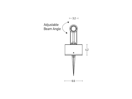 Záhradné bodové LED svietidlo so zápichom čierne, 2,1W, 2700K, 8,5cm