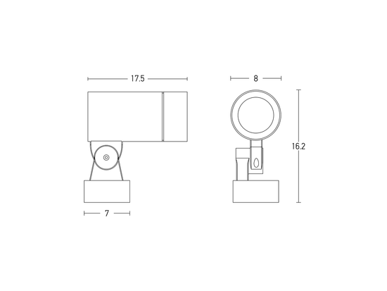 Nástenné LED svietidlo grafit, 15W, 3000K, 17,5cm