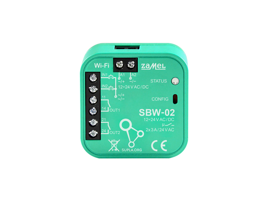Wi-Fi ovládač brány Supla SBW-02 dvojkanálové